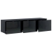 Mueble TV madera contrachapada negro brillante 120x34x30 cm