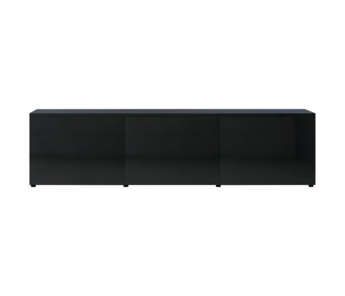 Mueble TV madera contrachapada negro brillante 120x34x30 cm