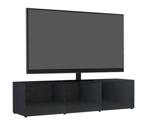 Mueble TV madera contrachapada negro brillante 120x34x30 cm