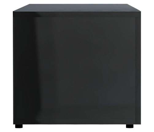 Mueble TV madera contrachapada negro brillante 120x34x30 cm