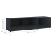 Mueble TV madera contrachapada negro brillante 120x34x30 cm