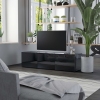 Mueble TV madera contrachapada negro brillante 120x34x30 cm