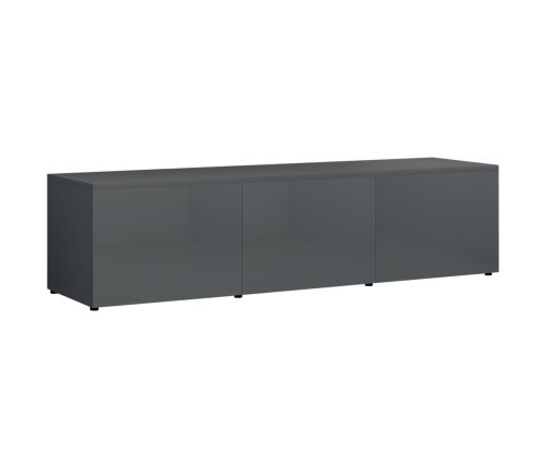 Mueble para TV madera contrachapada gris brillante 120x34x30 cm