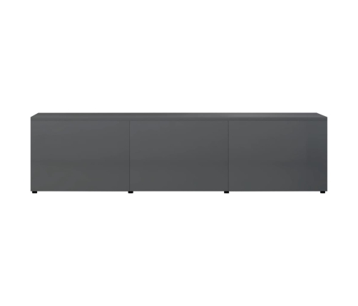 Mueble para TV madera contrachapada gris brillante 120x34x30 cm