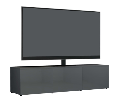 Mueble para TV madera contrachapada gris brillante 120x34x30 cm