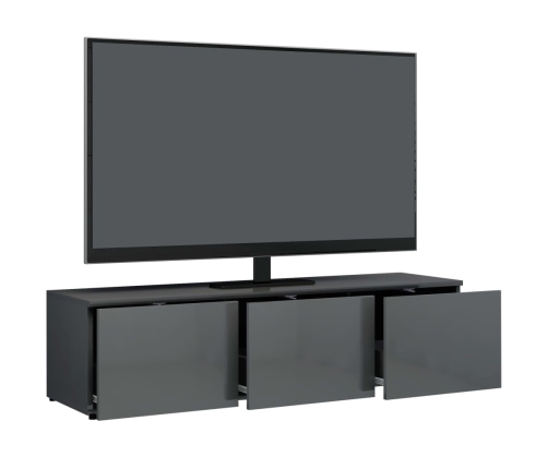 Mueble para TV madera contrachapada gris brillante 120x34x30 cm