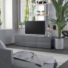 Mueble para TV madera contrachapada gris brillante 120x34x30 cm