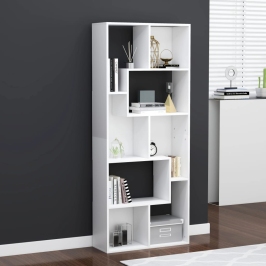 Estantería librería madera contrachapada blanco 67x24x161 cm