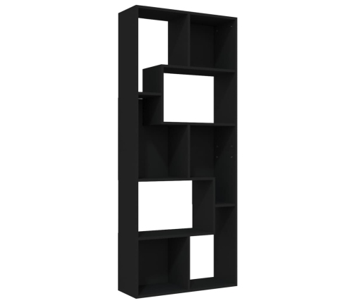 Estantería librería madera contrachapada negro 67x24x161 cm