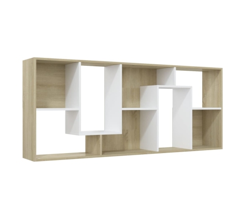 Estantería de madera contrachapada blanco y roble 67x24x161 cm