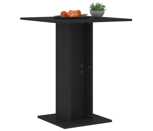 Mesa de bistró de madera contrachapada negro 60x60x75 cm