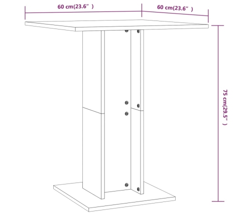 Mesa de bistró de madera contrachapada negro 60x60x75 cm