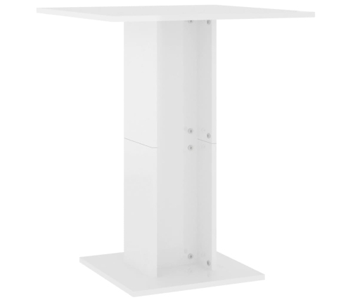 Mesa de bistró madera contrachapada blanco brillo 60x60x75 cm