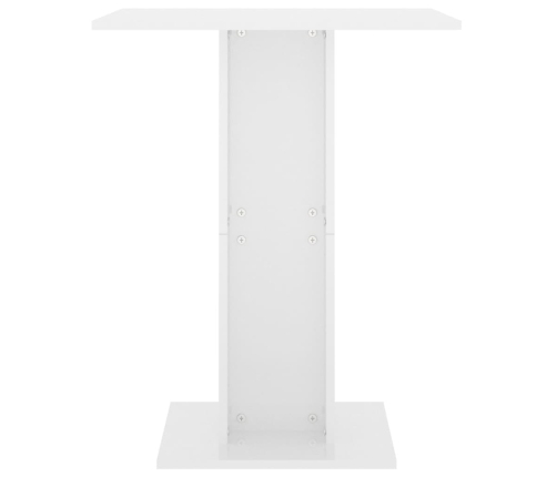 Mesa de bistró madera contrachapada blanco brillo 60x60x75 cm