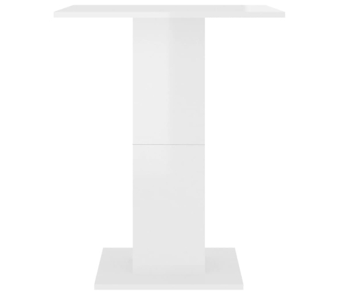 Mesa de bistró madera contrachapada blanco brillo 60x60x75 cm