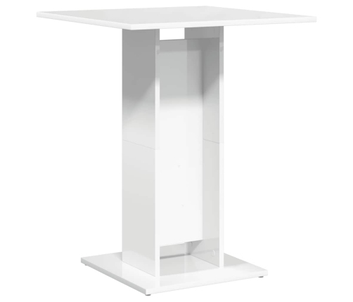 Mesa de bistró madera contrachapada blanco brillo 60x60x75 cm