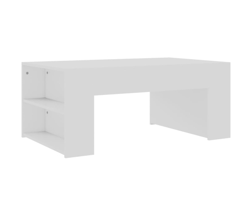 Mesa de centro madera contrachapada blanco 100x60x42 cm