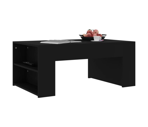 vidaXL Mesa de centro madera contrachapada negro 100x60x42 cm