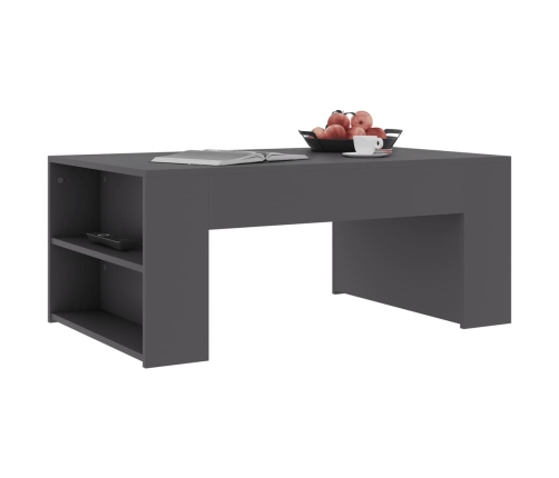 Mesa de centro de madera contrachapada gris 100x60x42 cm