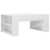 Mesa de centro madera contrachapada blanco brillo 100x60x42 cm