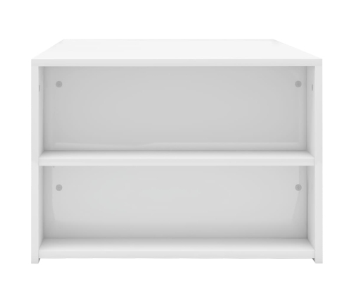 Mesa de centro madera contrachapada blanco brillo 100x60x42 cm