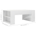 Mesa de centro madera contrachapada blanco brillo 100x60x42 cm