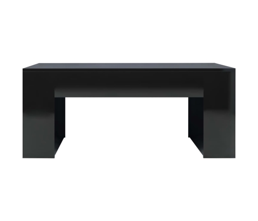 Mesa centro madera contrachapada negro brillante 100x60x42 cm