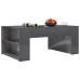 Mesa de centro madera contrachapada gris brillante 100x60x42 cm