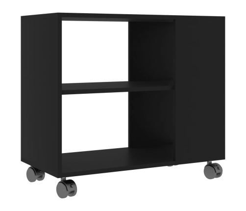 vidaXL Mesa auxiliar de madera contrachapada negro 70x35x55 cm