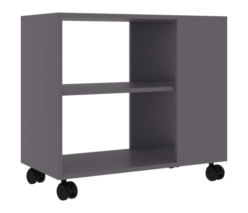 Mesa auxiliar de madera de ingeniería gris 70x35x55 cm