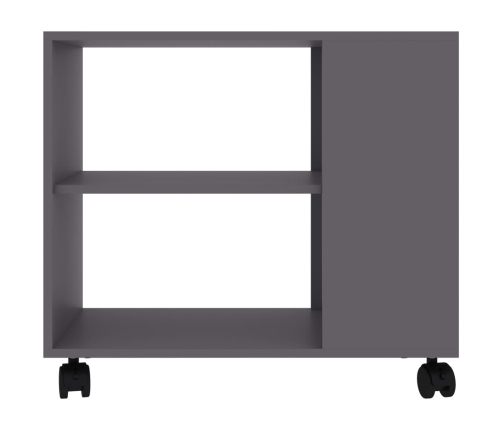 Mesa auxiliar de madera de ingeniería gris 70x35x55 cm