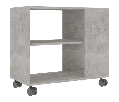 Mesa auxiliar de madera contrachapada gris hormigón 70x35x55 cm