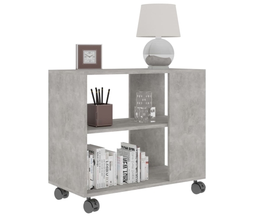 Mesa auxiliar de madera contrachapada gris hormigón 70x35x55 cm