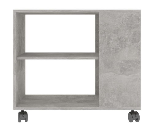 Mesa auxiliar de madera contrachapada gris hormigón 70x35x55 cm