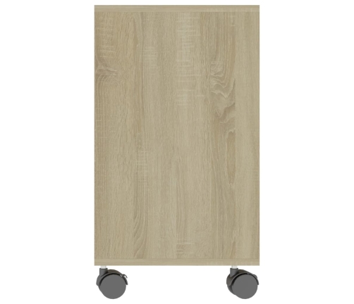 Mesa auxiliar de madera contrachapada blanco roble 70x35x55 cm