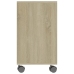 Mesa auxiliar de madera contrachapada blanco roble 70x35x55 cm