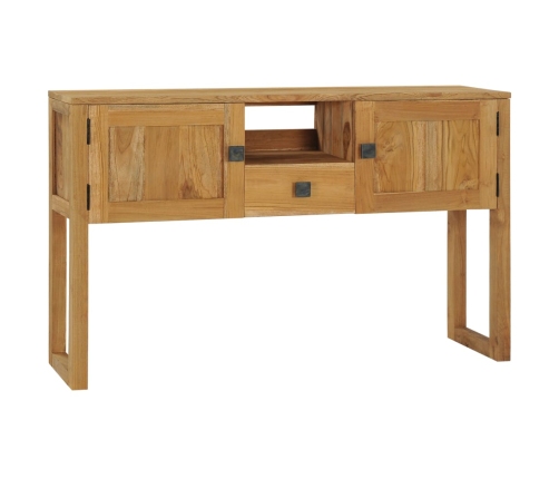 Mesa consola de madera maciza de teca 120x35x75 cm