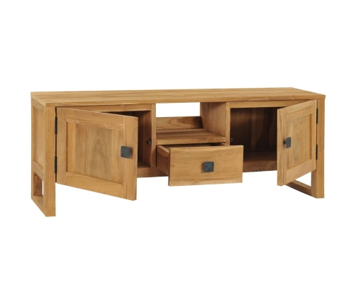 Mueble para TV de madera maciza de teca 120x32x45 cm