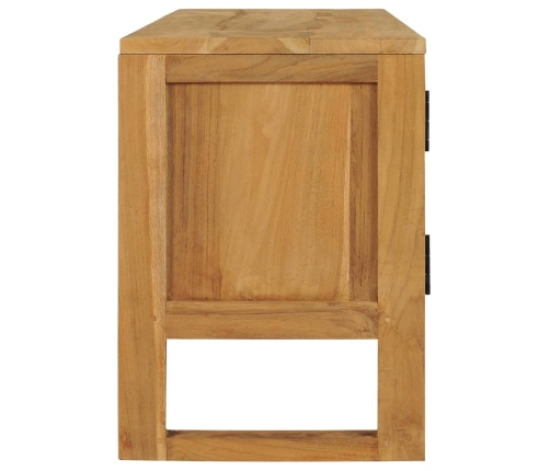 Mueble para TV de madera maciza de teca 120x32x45 cm