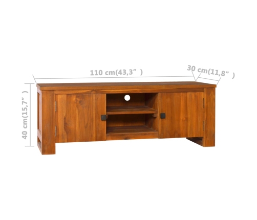 Mueble para TV madera maciza de teca 110x30x40 cm