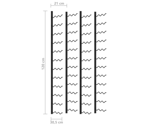 Botelleros de pared para 72 botellas 2 unidades hierro negro