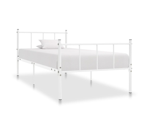 Estructura de cama sin colchón metal blanco 90x200 cm