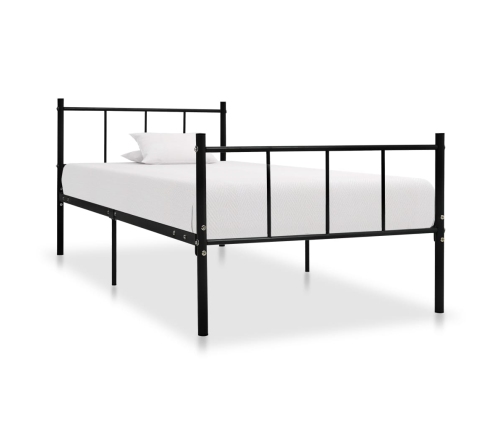 Estructura de cama sin colchón metal negro 90x200 cm