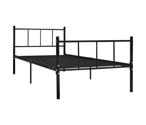 Estructura de cama sin colchón metal negro 90x200 cm