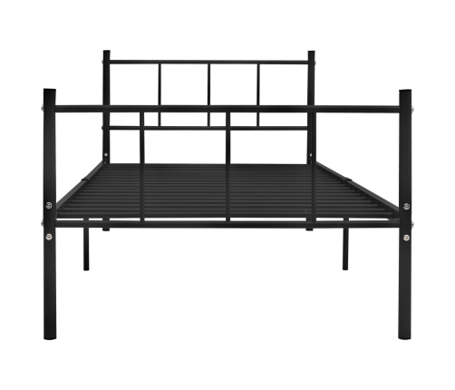 Estructura de cama sin colchón metal negro 90x200 cm