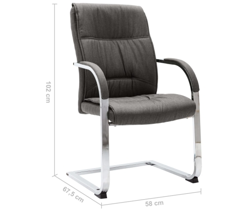 Silla de oficina voladiza de tela gris