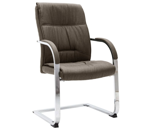 Silla de oficina voladiza de tela gris taupe