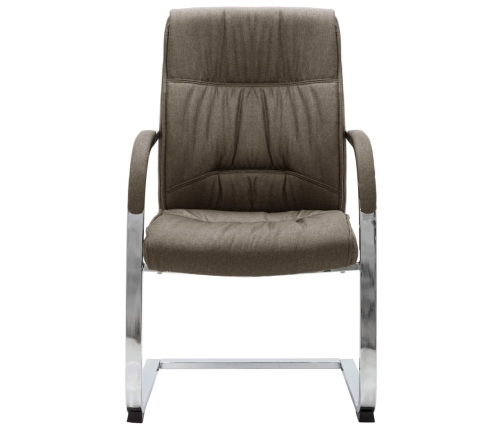 Silla de oficina voladiza de tela gris taupe