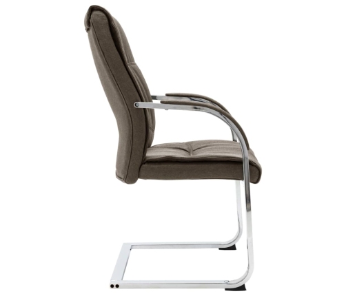 Silla de oficina voladiza de tela gris taupe