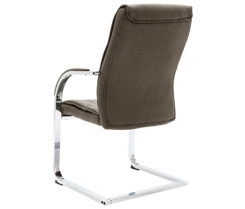 Silla de oficina voladiza de tela gris taupe